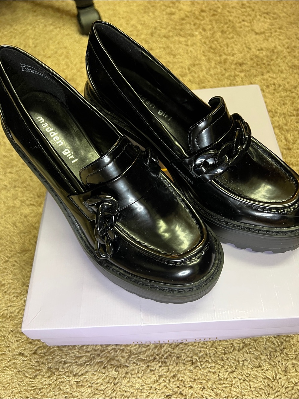 Never worn Madden Girl high heel loafers